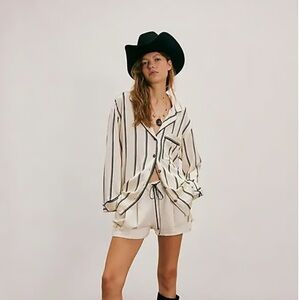 NWOT  MUST HAVE  OVERSIZED We The Free Rorie Shirt - Tea Combo